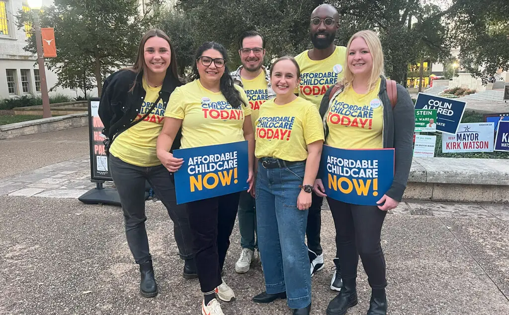 Children's Funding Project staff team posing together while boosting a ballot measure.