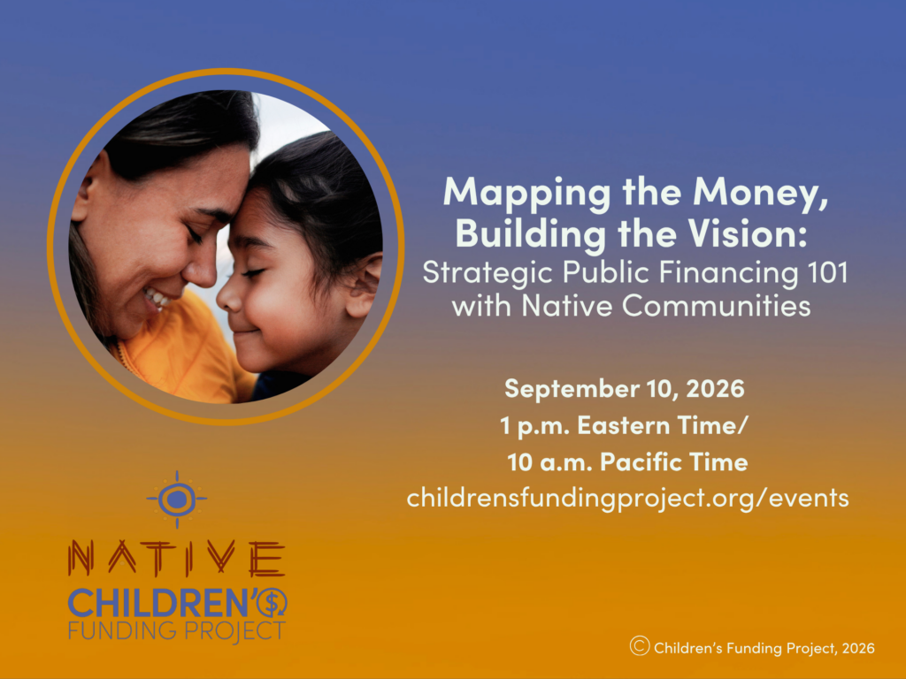 Graphic with webinar info and woman and child touching foreheads together